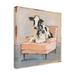 August Grove® Moo-ving In II by Ethan Harper - Wrapped Canvas Painting Print Canvas in Blue/Brown/White | 18 H x 18 W x 2 D in | Wayfair