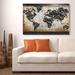 Longshore Tides 'World Map 2" Mixed Media Iron Hand Painted Wall Décor Metal in Black/Gray | 32 H x 48 W x 2 D in | Wayfair