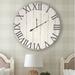 Rosalind Wheeler Oversized Mascolo Wall Clock Wood/Solid Wood in Brown/White | 30 H x 30 W x 2 D in | Wayfair 0BFDF4B7074B4025B2992D329A69E25C