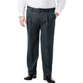 Men's Big & Tall Classic Fit Wrinkle-Free Expandable Waist Pleat Front Pants by KingSize in Carbon (Size 60 38)