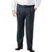 Men's Big & Tall Classic Fit Wrinkle-Free Expandable Waist Pleat Front Pants by KingSize in Carbon (Size 44 38)