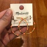 Madewell Jewelry | New Madewell Enamel Bead Medium Hoop Earrings | Color: Gold/Pink | Size: Os