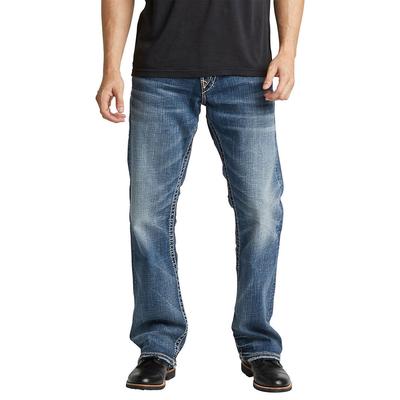 Silver Jeans Men's Zac Relaxed Fit Straight-Leg Jean (Size 36-32) Indigo, Cotton,Elastine