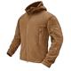 KEFITEVD Winter Fleece Hoodie for Men Autumn Soft Shell Work Jackets Army Coats with Multi Pockets Brown, 2XL