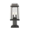 Z-Lite Millworks 18 Inch Tall 2 Light Outdoor Pier Lamp - 574PHMR-533PM-ORB