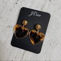 J. Crew Jewelry | J.Crew Heart Drop Earrings In Acetate | Color: Black/Brown | Size: Os