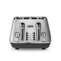 De'Longhi Distinta X Design 4 Slice Toaster, Dual Browning Control, Reheat/Defrost/Bagel Function CTI4003.M - Brushed Steel, Silver