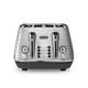 De'Longhi Distinta X Design 4 Slice Toaster, Dual Browning Control, Reheat/Defrost/Bagel Function CTI4003.M - Brushed Steel, Silver