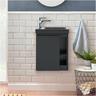 Mob-in - Meuble lave-mains noir vasque noire hampton