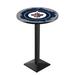 Holland Bar Stool NHL 30" Pedestal Dining Table Metal in Blue/Black | 42 H x 30 W x 30 D in | Wayfair L217B4228WinJet