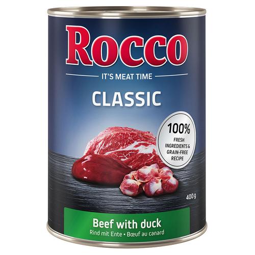 6 x 400g Classic Rind mit Ente Rocco Hundefutter nass