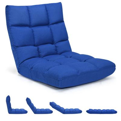 Costway 14-Position Adjustable Folding Lazy Gaming Sofa-Blue