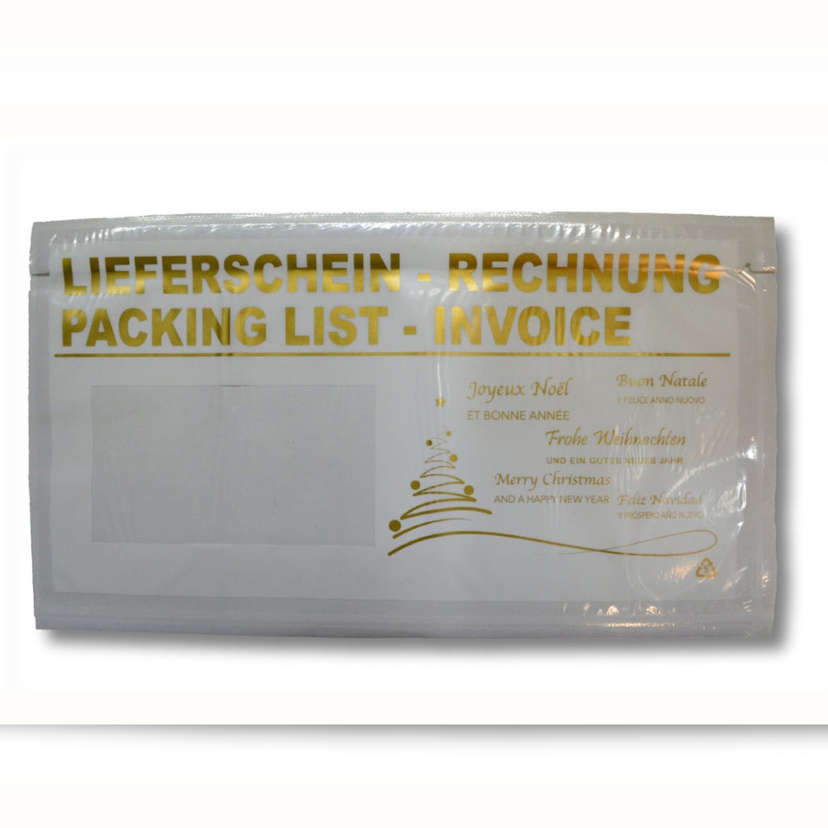 VEPATIM 1000x Versandtasche *Lieferschein/Rechnung* "Weihnachten" DIN Lang Image