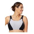 Plus Size Women's Full Figure Plus Size Custom Control Sports Bra Wirefree #1166 Bra by Glamorise in Black Grey (Size 40 D)