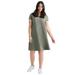 Plus Size Women's A-Line Tee Dress by ellos in Olive Grey (Size 34/36)