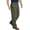 Men's Big & Tall Knockarounds® Full-Elastic Waist Cargo Pants by KingSize in Olive (Size 7XL 38)