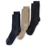 Kids Lands' End 3-pack Cotton Ribbed Socks, Boy's, Size: Medium, Multi