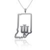Dayna Designs Indiana Hoosiers Team State Outline Necklace