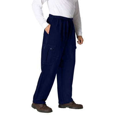 Men's Big & Tall Thermal-Lined Cargo Pants by KingSize in Navy (Size 5XL)