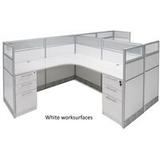 12'W x 6'D x 48"H White Laminate Washable Complete 2-Person L-Shaped Office Cubicle