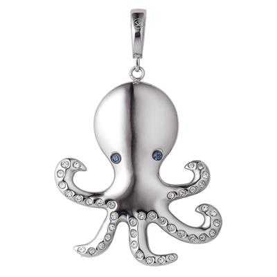 Pippa&Jean - Anhänger Oktopus Edelstahl verziert mit Kristallen von Swarovski® in Silber Charms & Kettenanhänger 1 ct Da