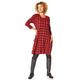 Roman Originals Women Check Print Front Pocket Detail Swing Dress - Ladies Smart Casual Work from Home Business 3/4 Sleeve Slouch Jersey Stretch Dresses - Red - Size 10