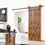 Homacer Standard Single Track Barn Door Hardware Kit in Black | 1.5 H x 4 D in | Wayfair W-YT1TGH156C