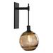 Hammerton Studio Terra Tempo Blown Glass Sconce Glass/Metal in Black | 21.2 H x 9 W x 10.6 D in | Wayfair IDB0047-22-MB-OB-E2