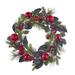 Kurt Adler Ball 22" Lighted Polyvinyl Chloride (PVC) Wreath Traditional Faux in Green/Red/White | 22 H x 22 W x 7 D in | Wayfair H4112