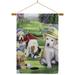 Breeze Decor Golfing Puppies 2-Sided Wood 40 x 28 in. Flag Set in Green | 40 H x 28 W x 1 D in | Wayfair BD-PT-HS-110082-IP-BO-03-D-US16-AL