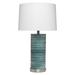 Latitude Run® Casey 25" Turquoise Bedside Table Lamp Glass/Linen | 25.5 H x 15 W x 15 D in | Wayfair 5BA4CBD81A7E41BF8689FCF3A5369660