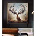 Dakota Fields Armendariz Peel & Stick Horned Deer Abstract Forest Tree Wallpaper Vinyl in Gray | 114 W in | Wayfair