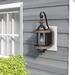 Eastbourne 1-Light Outdoor Wall Lantern Aluminum/Glass/Metal in Black/Gray Laurel Foundry Modern Farmhouse® | 22.45 H x 9.1 W x 11.2 D in | Wayfair