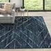 Blue/White 94 x 0.45 in Area Rug - Mercury Row® Beveridge Geometric Dark Blue Area Rug Polypropylene | 94 W x 0.45 D in | Wayfair