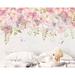 Red Barrel Studio® Arnis Peel & Stick Hydrangea Flower Pink Blossom Wallpaper Vinyl in Pink/White | 187 W in | Wayfair