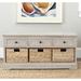 Birch Lane™ Adayla Solid Wood Drawers Storage Bench Wood in Gray/White/Brown | 19.7 H x 42.1 W x 15.4 D in | Wayfair