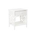 Beachcrest Home™ Alderson 1 - Drawer Wicker Nightstand Bachelor's Chest Wood in White | 23.5 H x 20 W x 16 D in | Wayfair