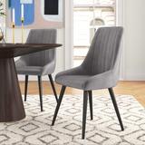Mercury Row® Girton Tufted Velvet Side Chair Upholstered/Velvet in Gray | 36 H x 21 W x 21 D in | Wayfair 199575D2170A45F0AF73150DE843A042