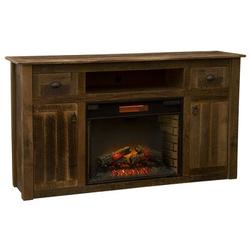 Fireside Lodge TV Stand for TVs up to 75" w/ Electric Fireplace Included Wood in Brown | 36 H in | Wayfair B14265