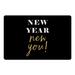 Black 1 x 18 x 27 in Kitchen Mat - The Holiday Aisle® Debois New Year New You Kitchen Mat Synthetics | 1 H x 18 W x 27 D in | Wayfair