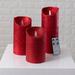 The Party Aisle™ 3 Piece Unscented LED Pillar Candle Set Plastic/Paraffin in Red | 9 H x 3.5 W x 3.5 D in | Wayfair