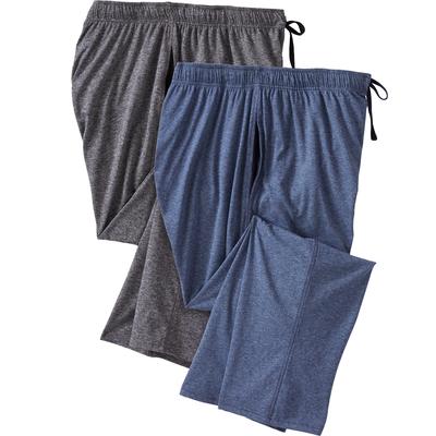 Men's Big & Tall Hanes® 2-Pack Jersey Pajama Lounge Pants by Hanes in Charcoal Denim (Size 6XL)