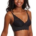 Maidenform Pure Comfort Lightly Lined Convertible Lace Bralette (Size 38-C) Black, Nylon,Spandex