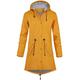 SWAMPLAND PU Lined Raincoat Women Warm Rainjacket Waterproof Trench Coat with Hood Winter Rainwear Ladies Windbreaker Yellow Gr.M