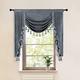 ELKCA Grey Chenille Curtains Valance for Living Room Window Waterfall Valance for Kitchen, Rod Pocket (W39 Inch, 1 Panel)