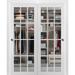 Closet Door - SARTODOORS Felicia Clear Glass Sliding Closet White Doors w/ Installation Hardware Kit Wood in Brown | 80 H x 72 W in | Wayfair