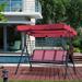 Arlmont & Co. Mireille Porch Swing w/ Stand Metal in Red | 60 H x 66.9 W x 44.9 D in | Wayfair DD7B27B1B1AE4FDEA432875EAD3A72CA