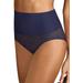 Plus Size Women's Tame Your Tummy Brief by Maidenform in Navy Lace (Size S)