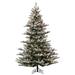 The Holiday Aisle® Natural Cut Layered North 7.5' Flocked Green Pine Artificial Christmas Tree w/ 650 Clear Lights in Green/White | Wayfair