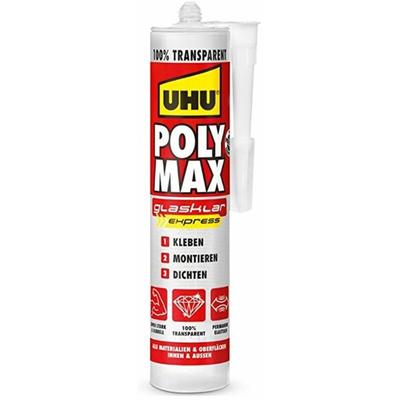 UHU POLY MAX EXPRESS TRANSPARENT Klebe- und Dichtmasse Herstellerfarbe Transparent 47855 300 g